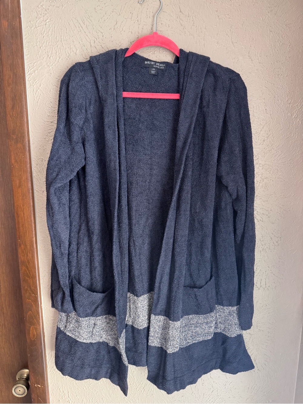 Barefoot Dreams Blue Open-Front Cozy Cardigan L/XL